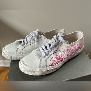 Superga splatter paint leather sneakers